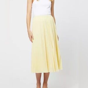FRENCH CONNECTION Sunburst Pleated Crepe Skirt yellow Medium NWT
